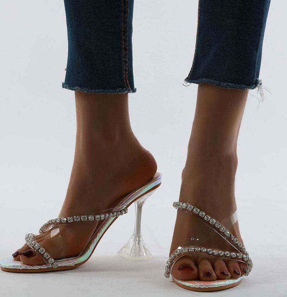 clear designer sandals