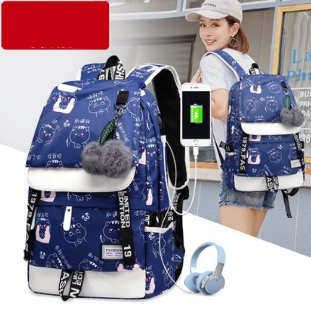 Transer Leaf Print Oxford Backpack School Bags Travel Bag Bookbag for Women Men Teenage Girls Boys