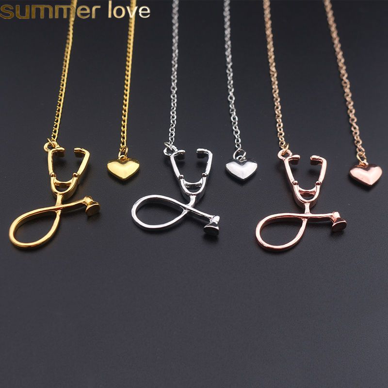 Arne aquí liebre Collar de estetoscopio médico de moda aleación de la joyería, te amo el collar colgante del Arne aquí liebre Collar de estetoscopio médico de moda aleación de la joyería, te amo el collar colgante del