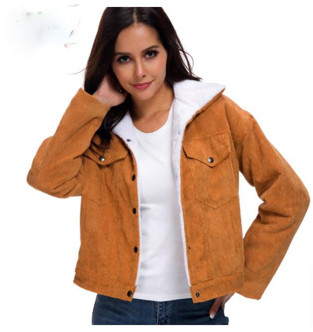 corduroy fleece lined jacket womens