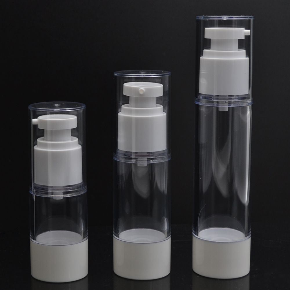 Wholesale 15ml Clear Airless Pump Bottle With White Flat ...