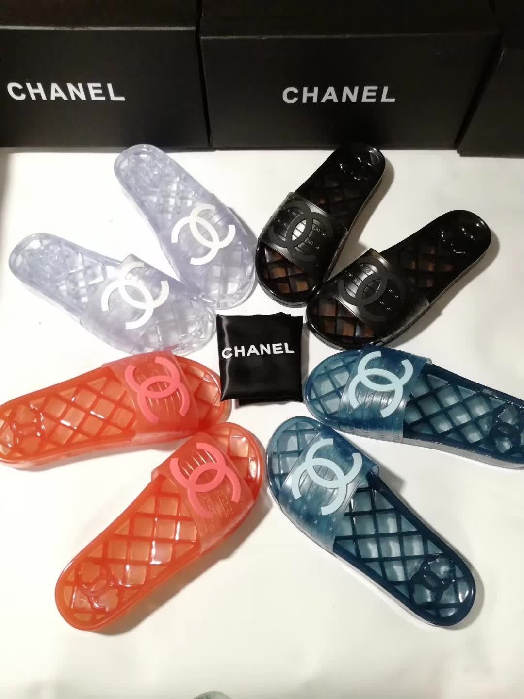 clear chanel jelly sandals