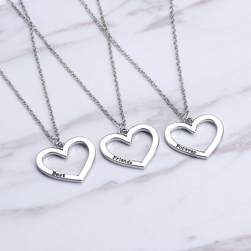 Best Friends Forever Necklace Heart 3 Piezas Puzzle Colgante Collar Regalo para la amistad