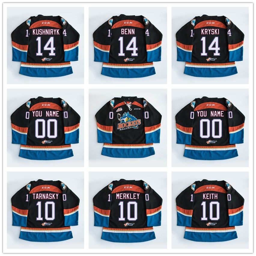 Custom WHL Kelowna 10 Keith Tarnasky Merkley 14 Kushniryk Kryski Benn