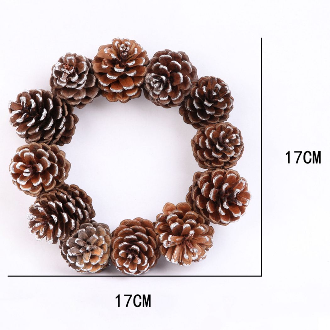 2019 Christmas Wreath Natural Pine Cone Decor Hanging Wreath Door