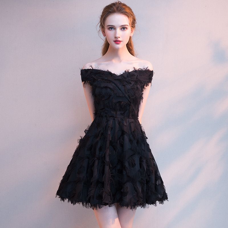 Respeto a ti mismo llorar Perfecto Vestidos de noche antiguos Fuera del hombro Vestidos de fiesta cortos de encaje negro único Una Respeto a ti mismo llorar Perfecto Vestidos de noche antiguos Fuera del hombro Vestidos de fiesta cortos de encaje negro único Una