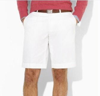 white polo shorts with blue horses