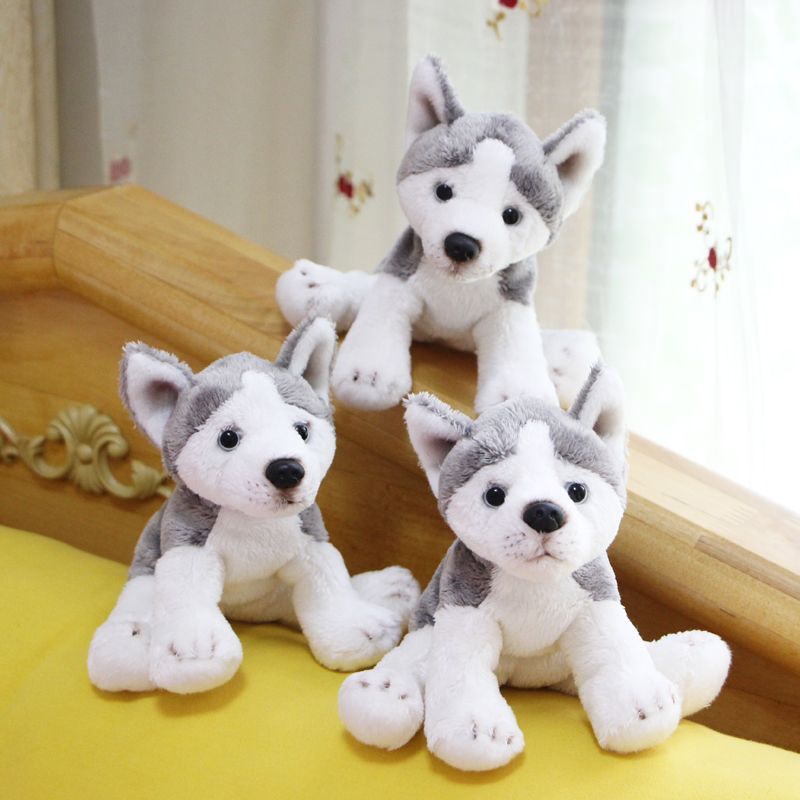 small simulation husky dog toy handicraft Polyethylene&fur husky doll 16x6x15cm 