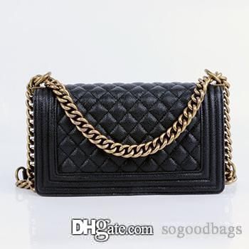 black quilted bag with silver chain