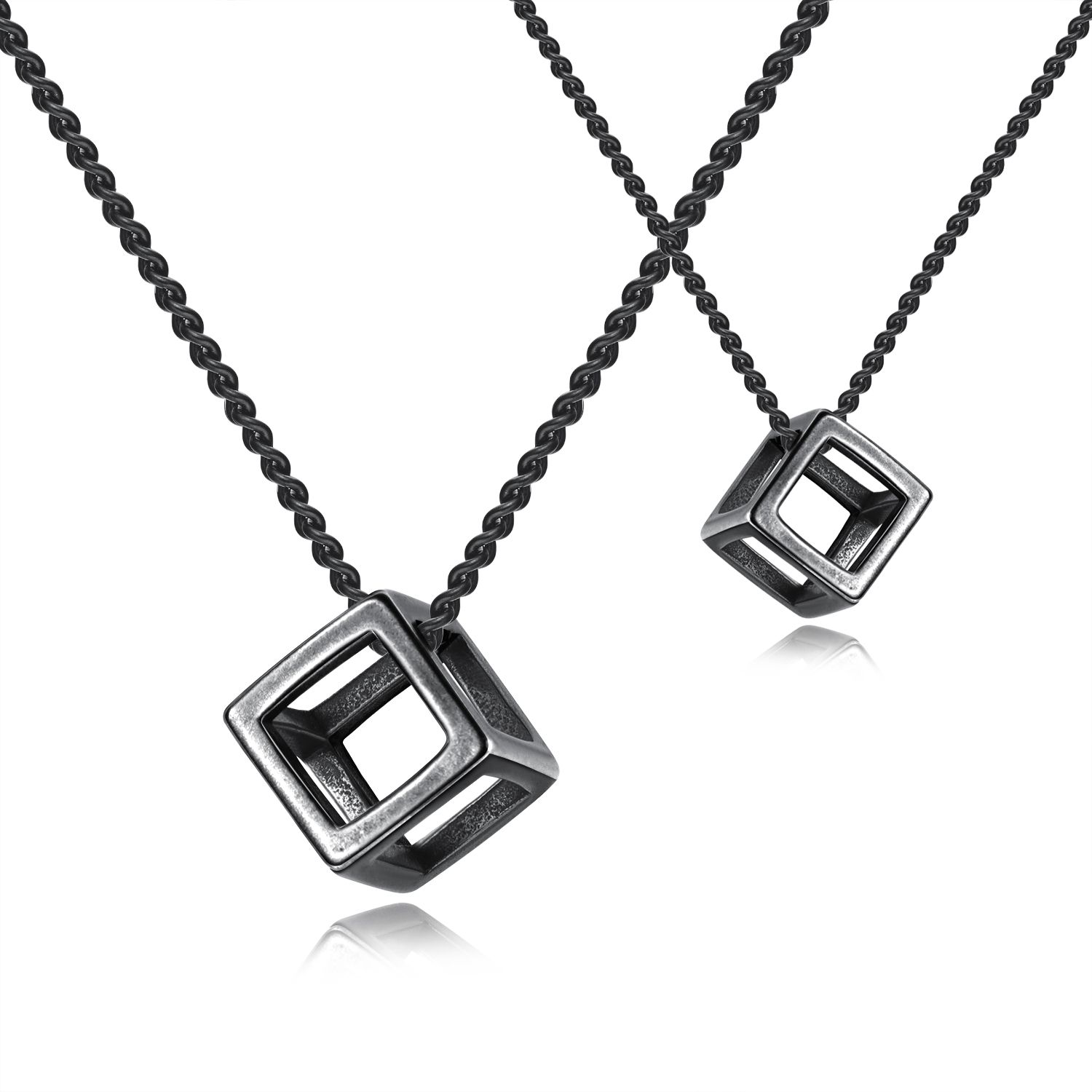 HAMANY Necklace,Mens Necklaces,European and American Mens Simple Pendant Fashion Personality Titanium Steel Necklace