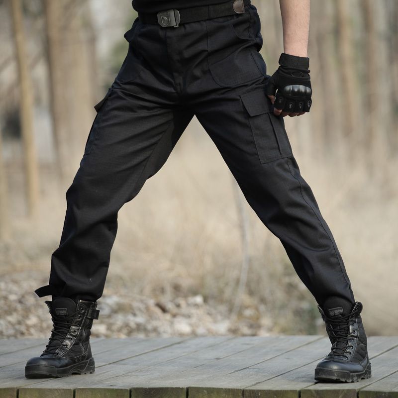 black cargo military pants