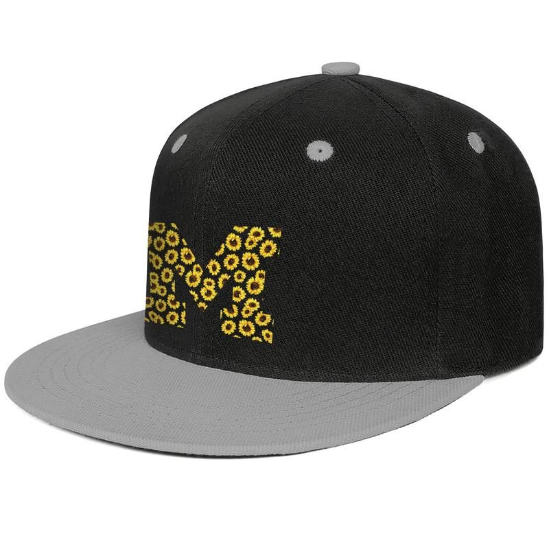 Diseñador para mujer, visera hombre, gorras Michigan fútbol, ​​girasol negro, logotipo plano,