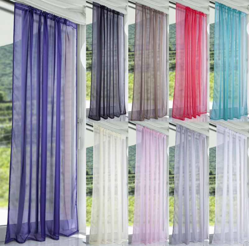 2020 Pure Color Tulle Door Window Curtain Drape Panel Sheer Scarf Valance Curtain Decoration From Sophine08 22 87 Dhgate Com