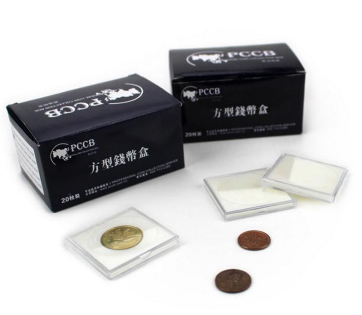 100pcs Moeda Clara cápsulas Moeda caso os titulares recipientes de 24mm Caixas De Armazenamento