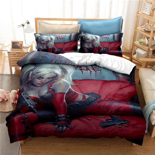 3D Suicide Squad Harley Quinn Girl Bedding Quilt/Duvet/Doona Cover Pillowcase