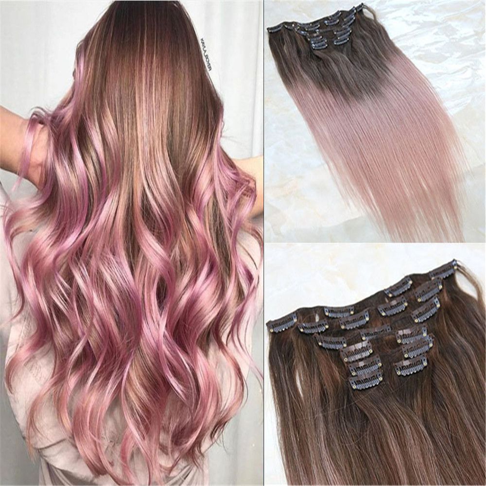 Clip In Human Hair Extensions Thicken Double Weft 9a Brazilian