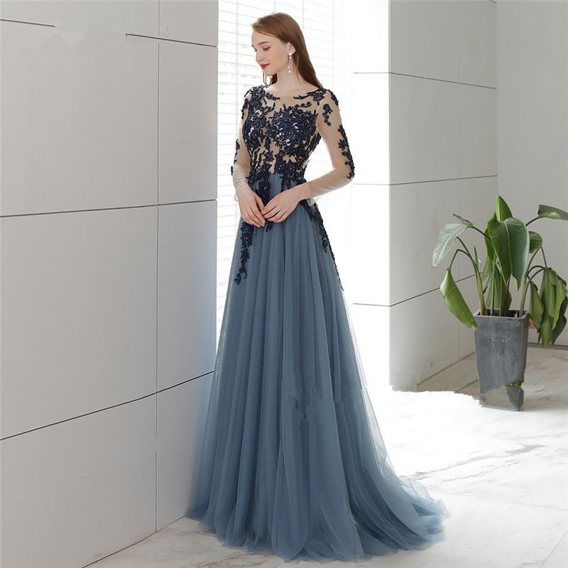 long sleeve event dress