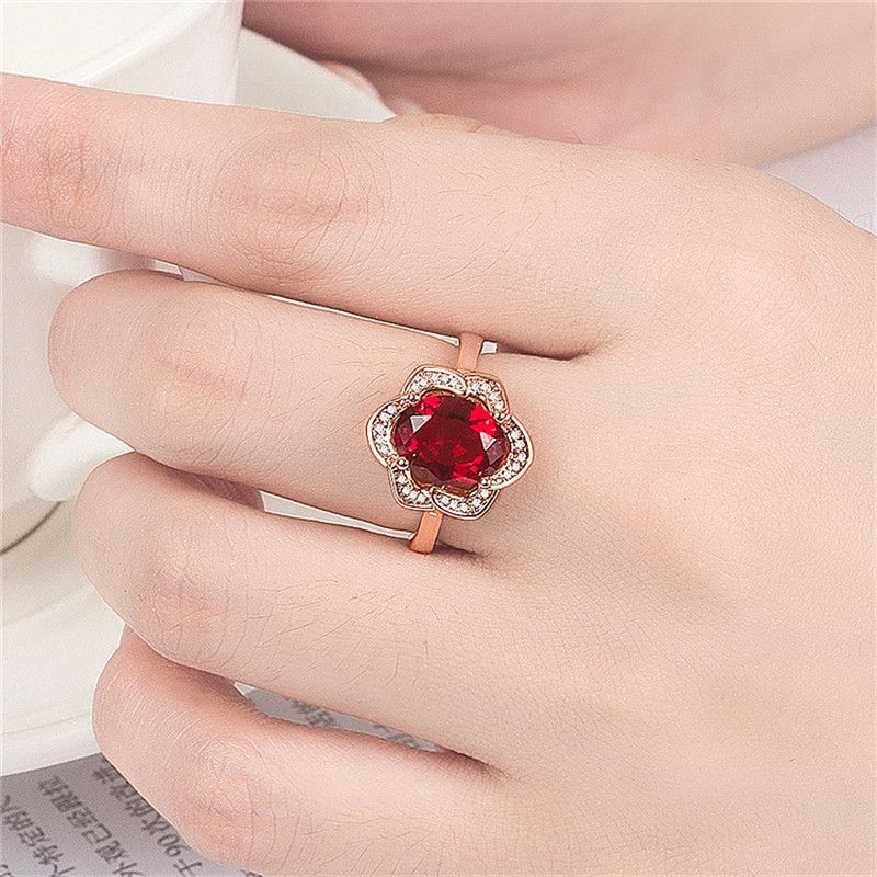 Jeemango Single Cz Crystal Woman Ring Rose Goldwhiteblack Jeemango Single Cz Crystal Woman Ring Rose Goldwhiteblack