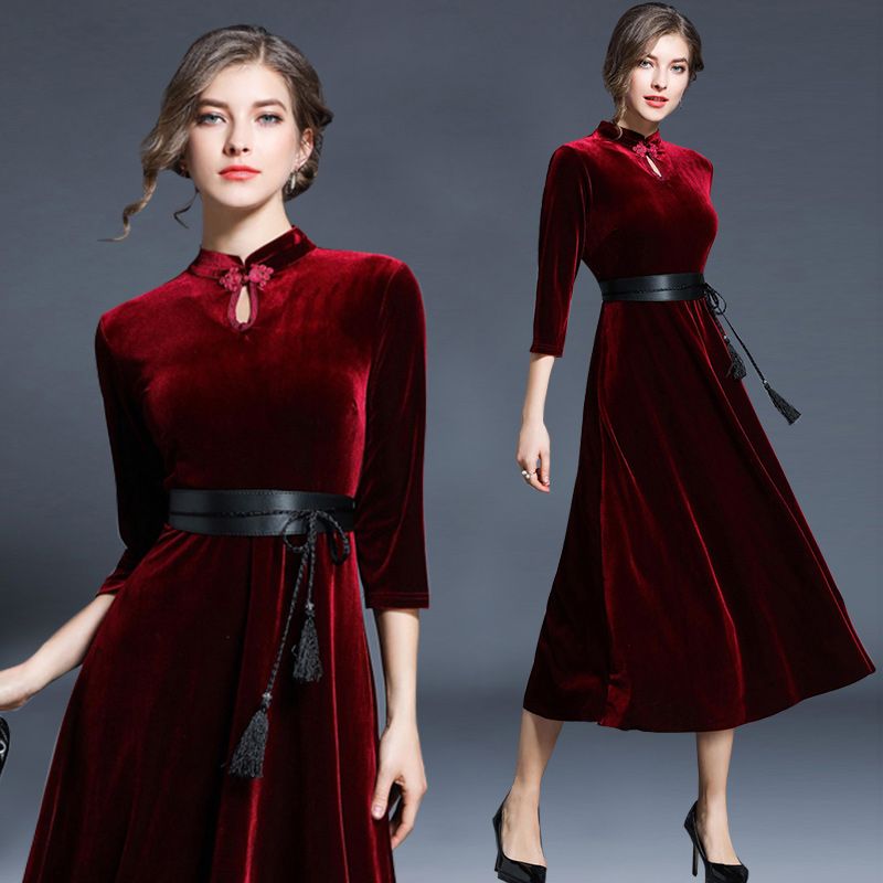 red velvet tunic dress