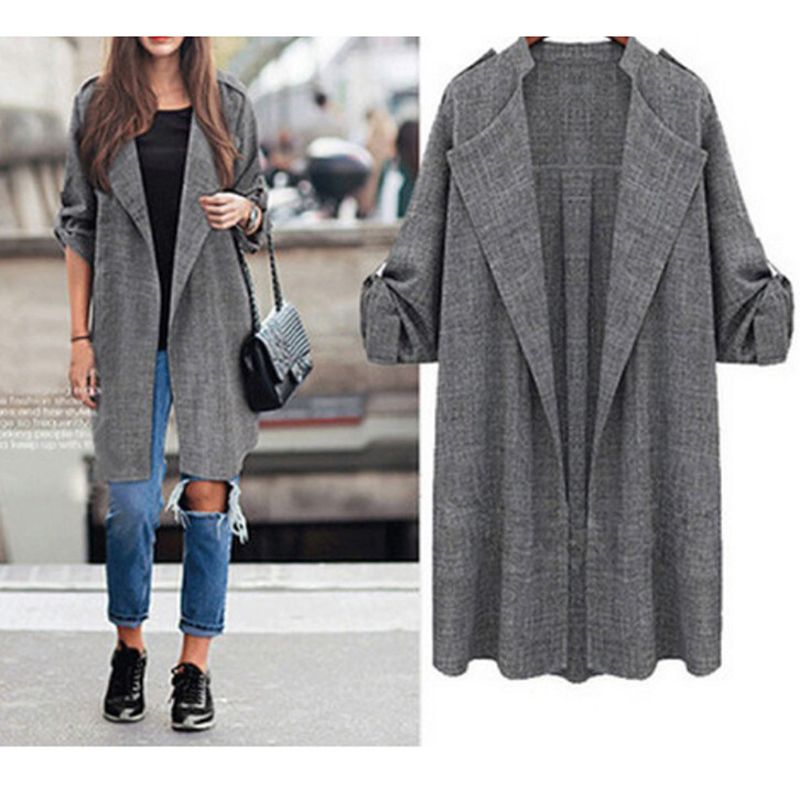 Hot Womens Open Front Trench Coat Long Cloak Jackets Overcoat Waterfall Cardigan Hot Womens Open Front Trench Coat Long Cloak Jackets Overcoat Waterfall Cardigan