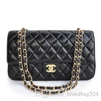 gold chain black crossbody bag