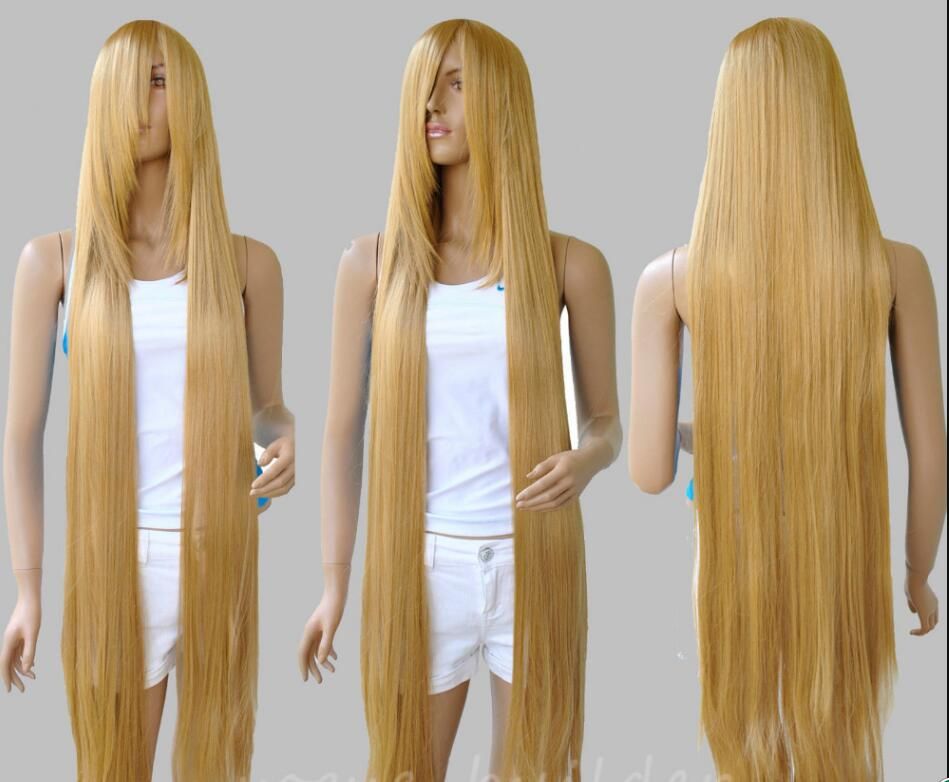 WIG Long Rapunzel Tangled Light Golden Blonde Straight Cosplay Hair Wig 150cm WIG Long Rapunzel Tangled Light Golden Blonde Straight Cosplay Hair Wig 150cm