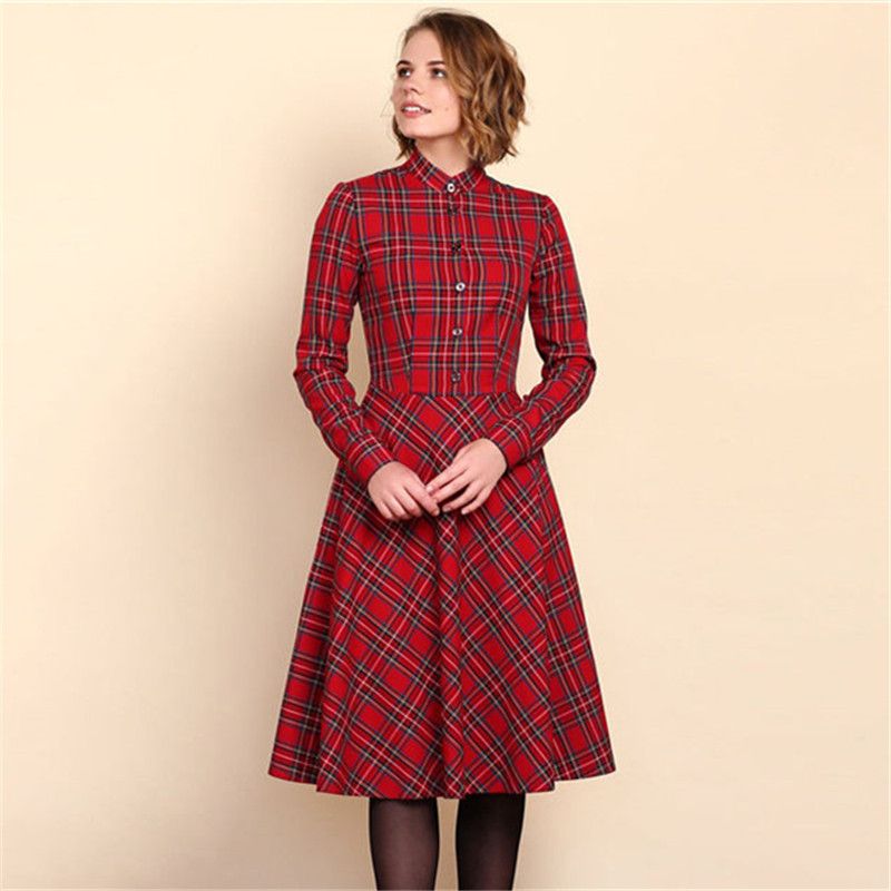 ladies tartan shirt dress