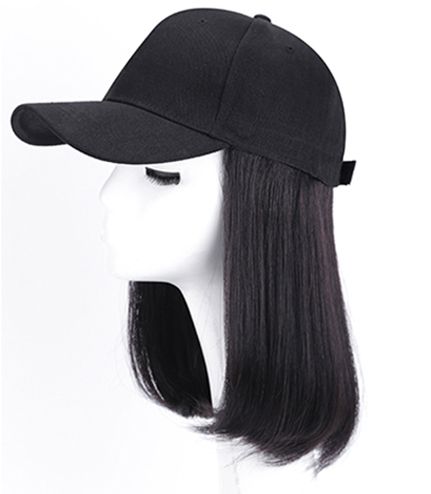 Baseball Cap Human Hair Wigs For Women 