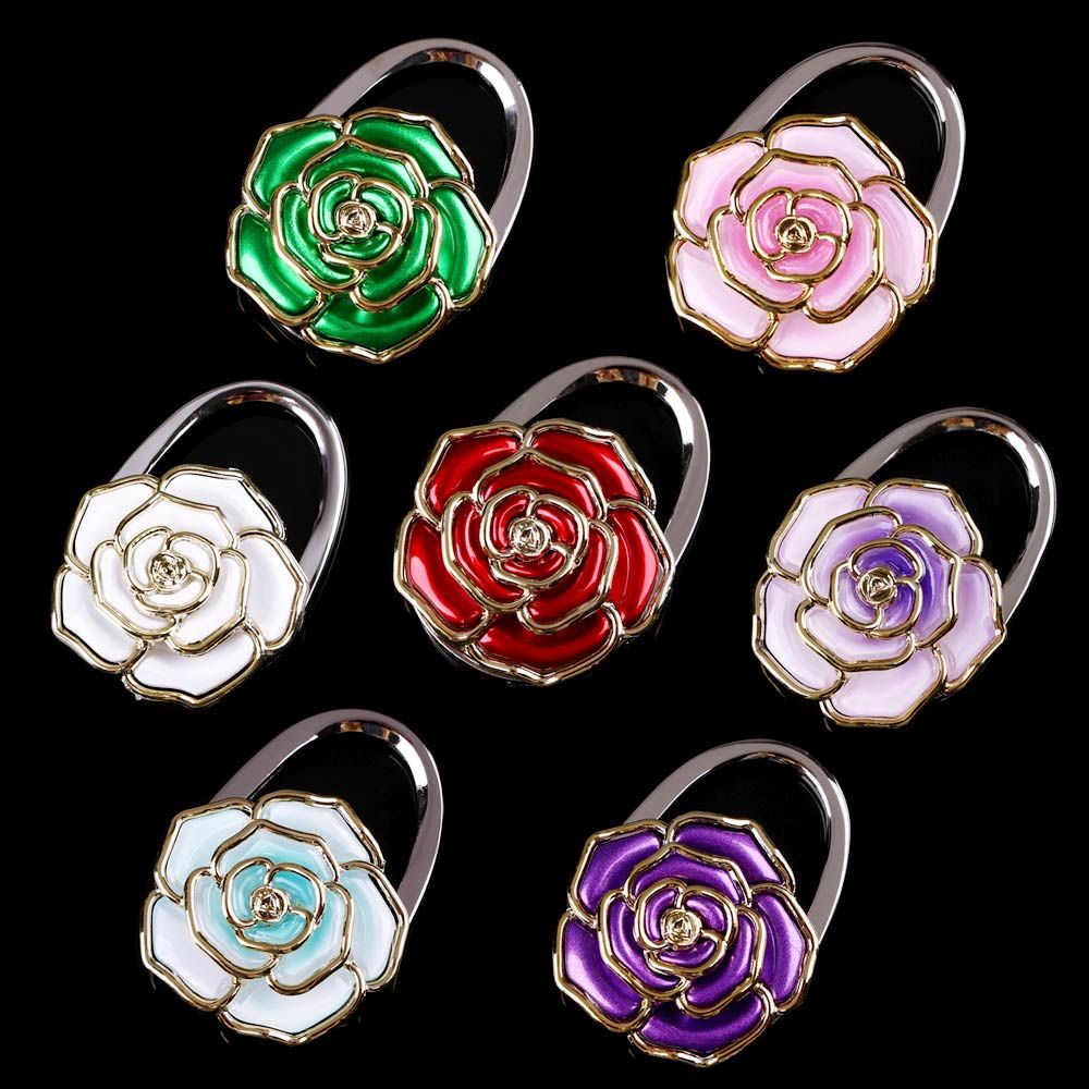 Folding Handbag Purse Bag Hanger Durable Table Hook Hang Holder Flower Shape 