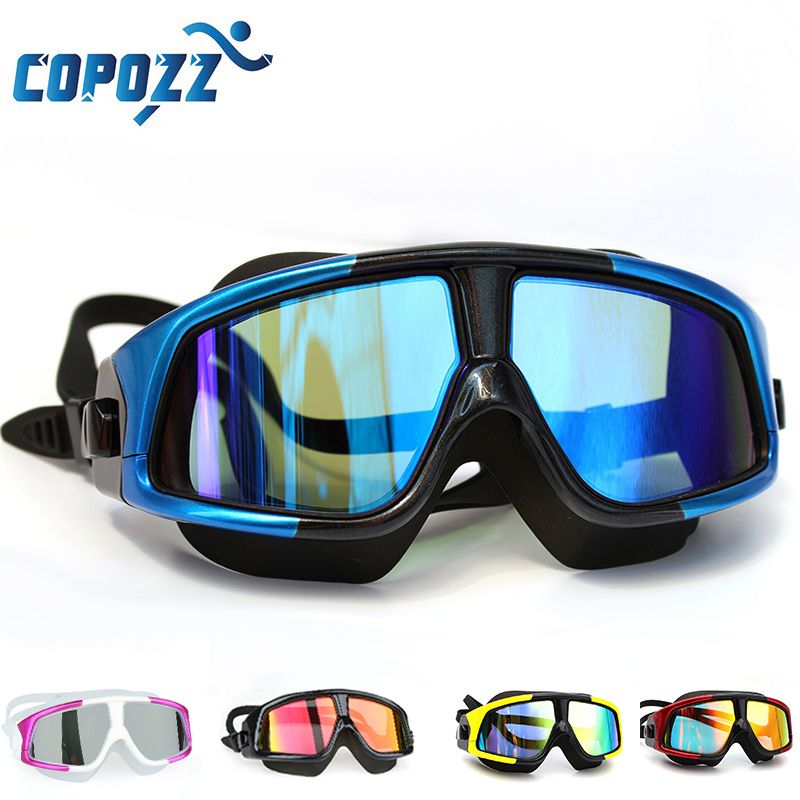 2020 COPOZZ Swimming Goggles Comfortable Silicone Large Frame Swim