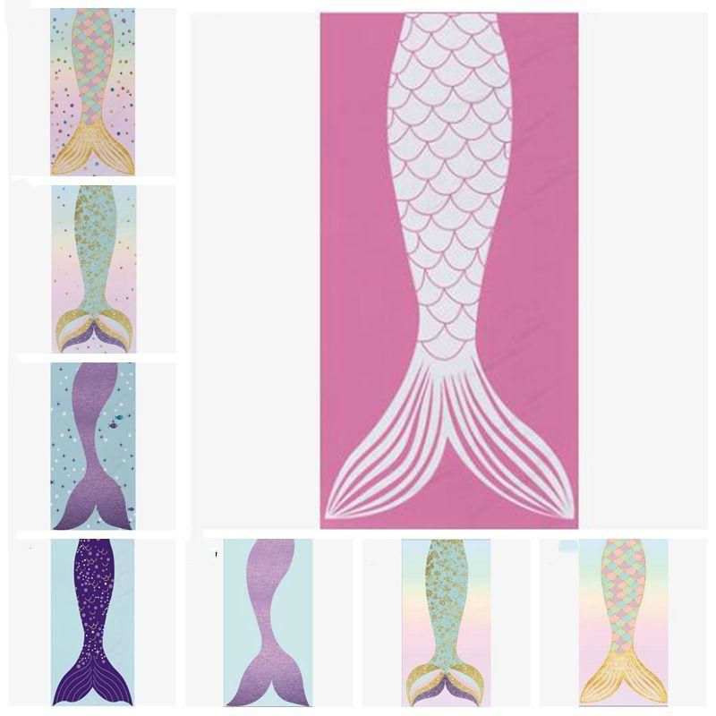 2020 Mermaid Tail Beach Towel Rectangle Microfiber Shower Towels Cartoon Blankets Yoga Mats Bathing Towels Robes Body Wraps Swim Shawl Tlzyq664 From Wholesalebaby 5 5 Dhgate Com