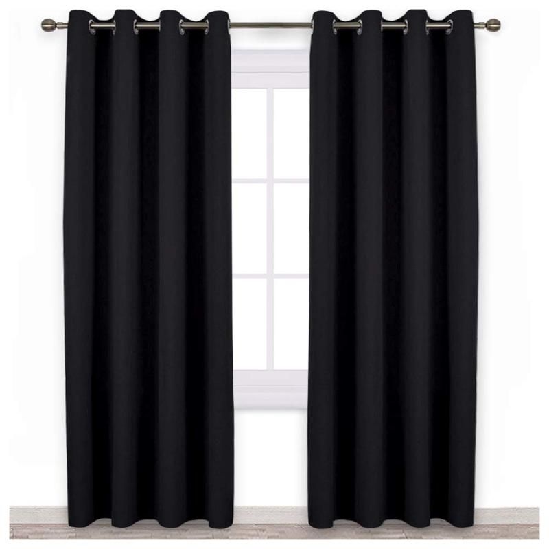 2020 Black Modern Blackout Curtains For Living Room Window Curtains For