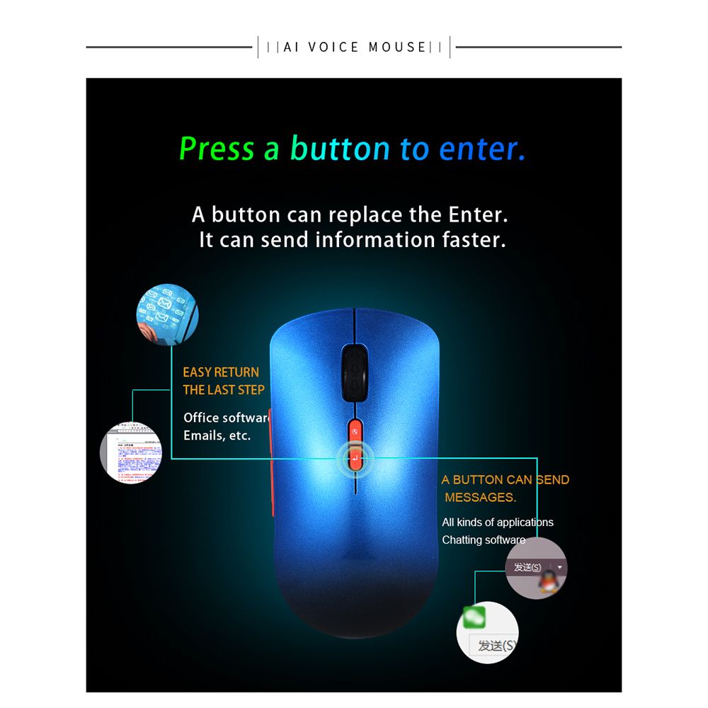 Acquista Ai International Voice Mouse Wireless Traduzione Mouse Traduttore Di Piu Lingue Tipo Vocale Ricerca Vocale A 16 38 Dal Gdzstech16 Dhgate Com
