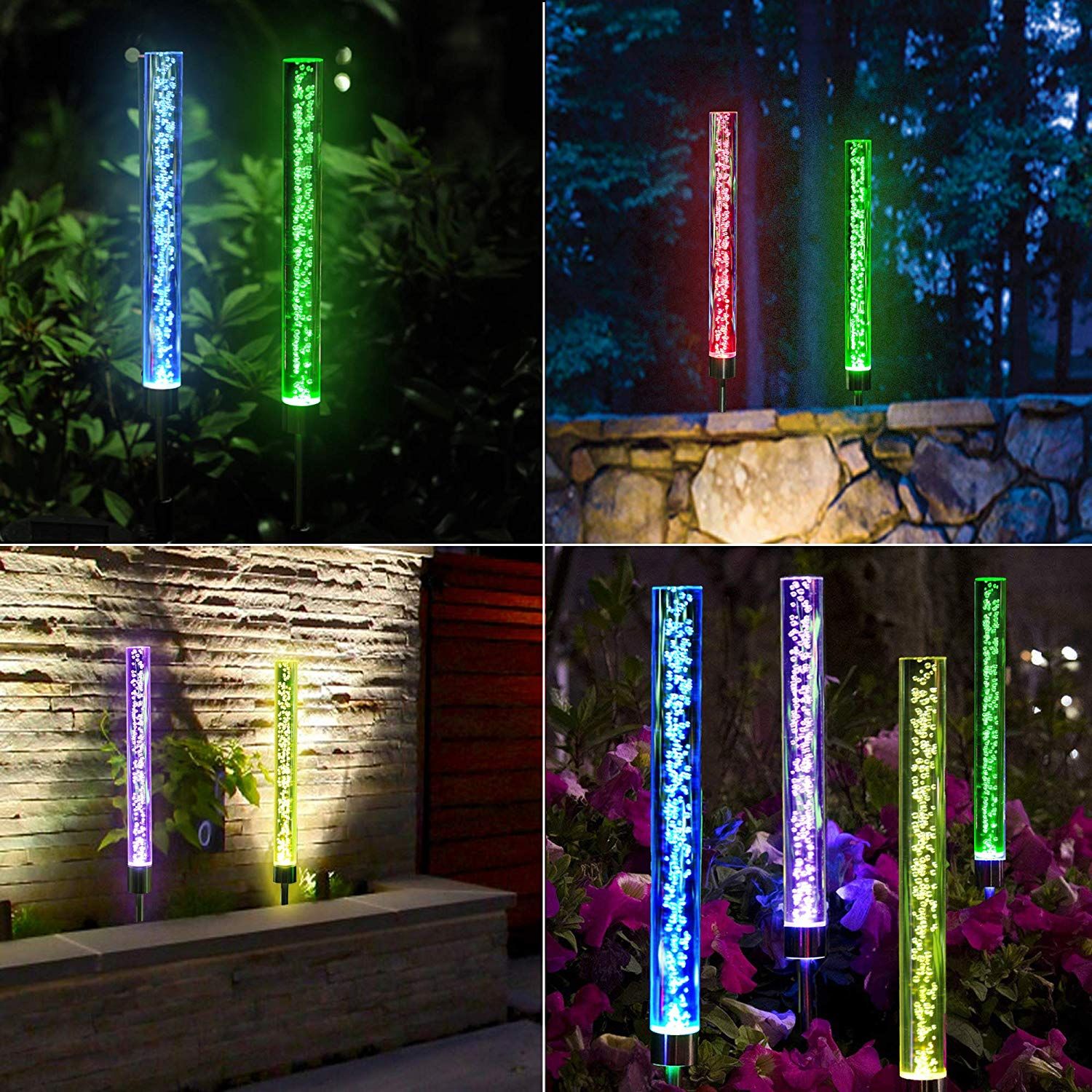 2021 4PACK Solar Lights Outdoor New Garden Decor Acrylic Bubble Lights