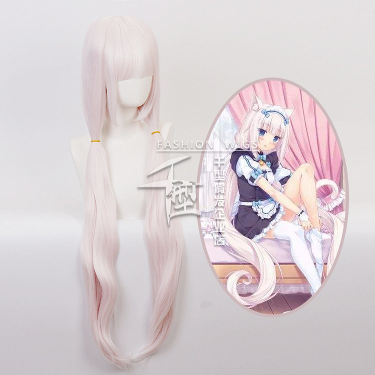 NEKOPARA cat girl paradise chocolate and vanilla vanilla cosplay wig anime wig NEKOPARA cat girl paradise chocolate and vanilla vanilla cosplay wig anime wig