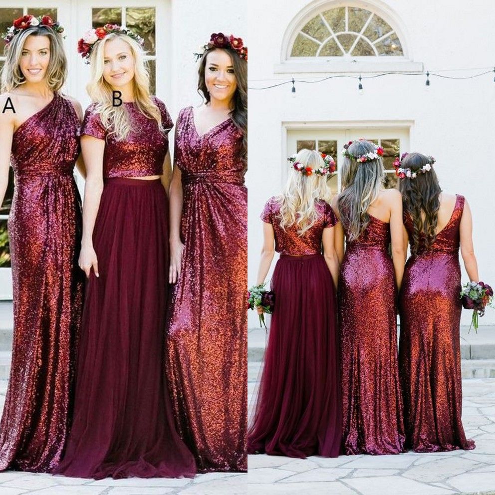 dark maroon gown
