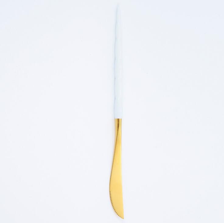 coltello da cena in oro bianco