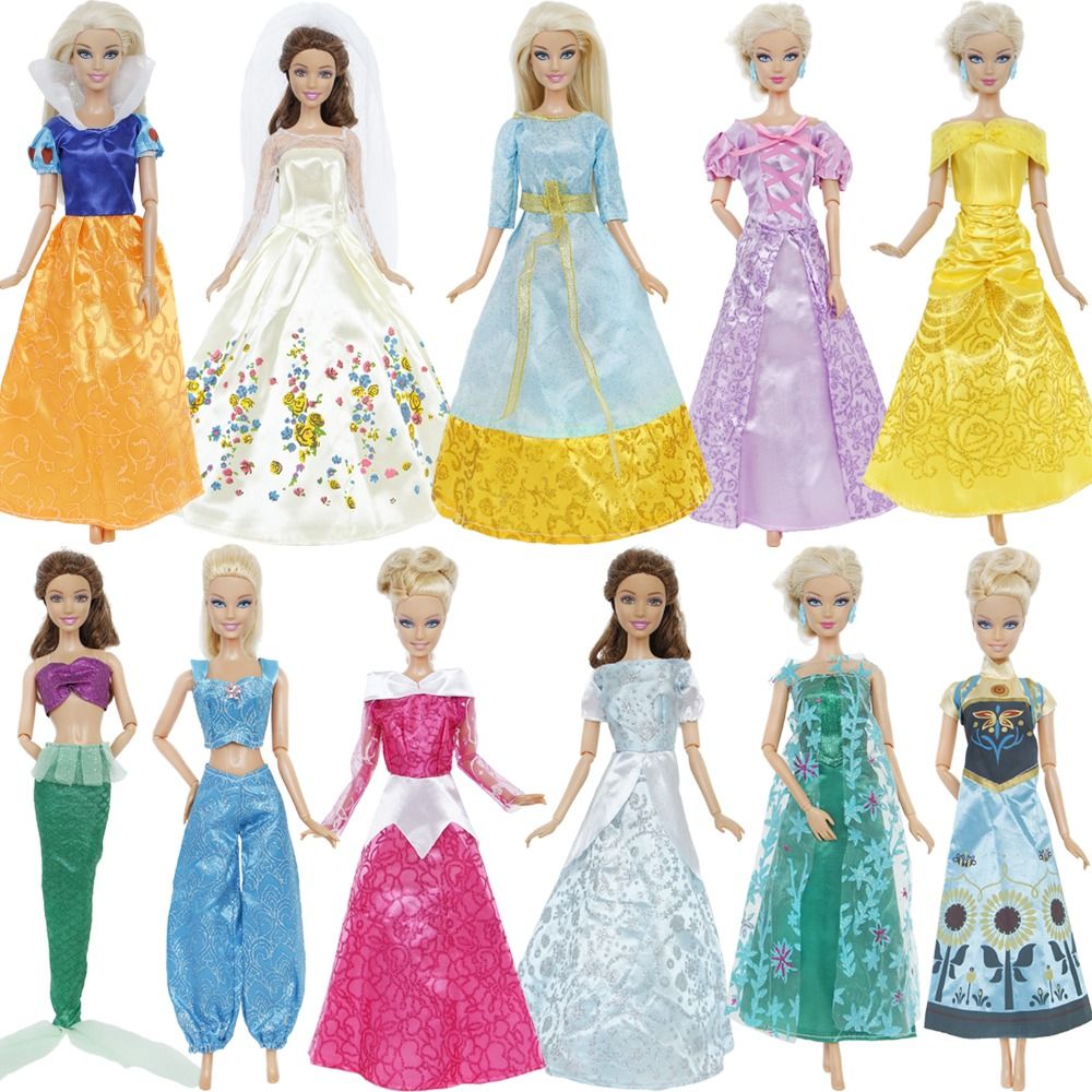 10 Pair Barbie Dolls Shoes Princess Party Dressing Heels Sandals Mixed Style