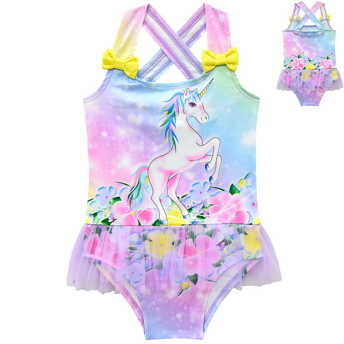 unicorn kids bathing suit