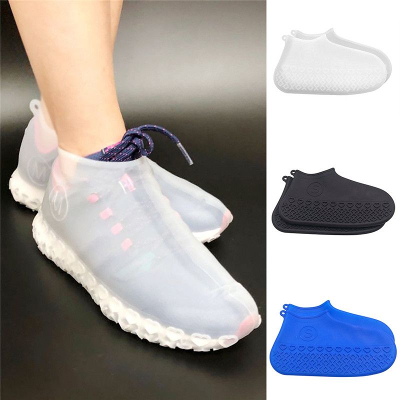 Wear-Resistant Reusable Men Shoes Covers Silicone Overshoes Rain Boots Cover 