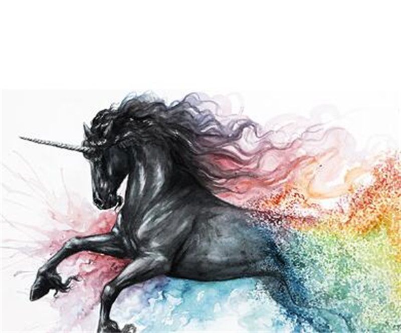 Satin Al Unicorn Boyama Murekkep Puskurtmeli Baski Ev Dekor