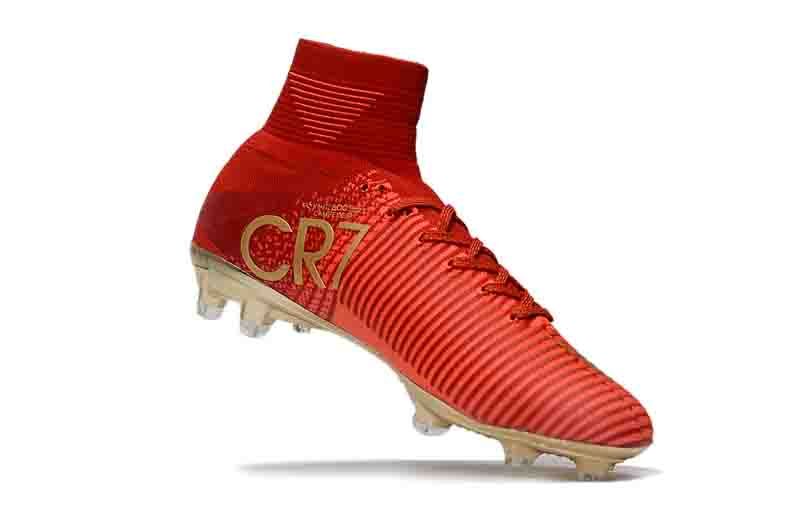 2019 nuevos zapatos de fútbol CR7 niños oro rojo de Mercurial Superfly unisex Tacos de