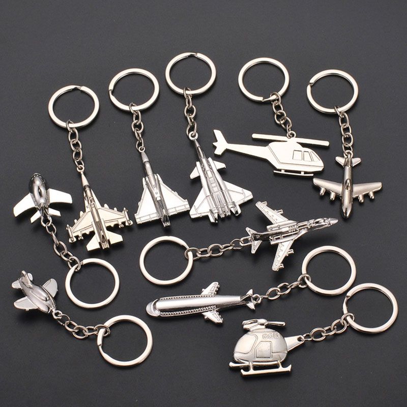 Metal Plane Keychain Mini Plane Key Chain Aircraft Model Keyring