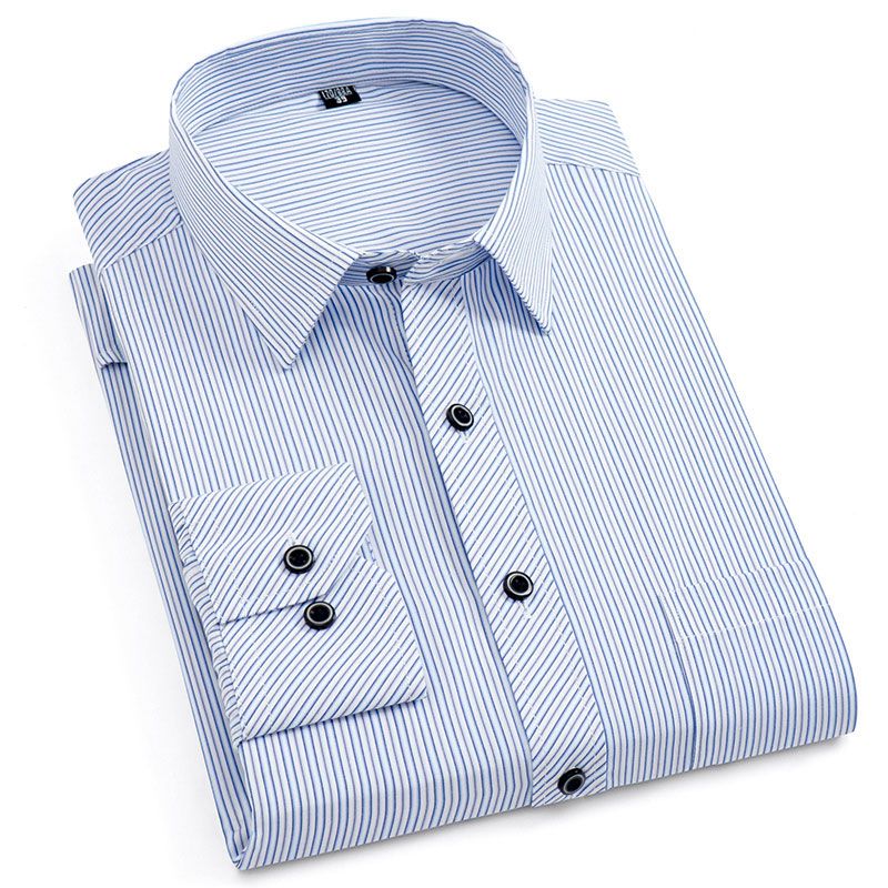 2019 Plus Size 5xl 6xl Men S Striped Dress Shirts Fashion Long