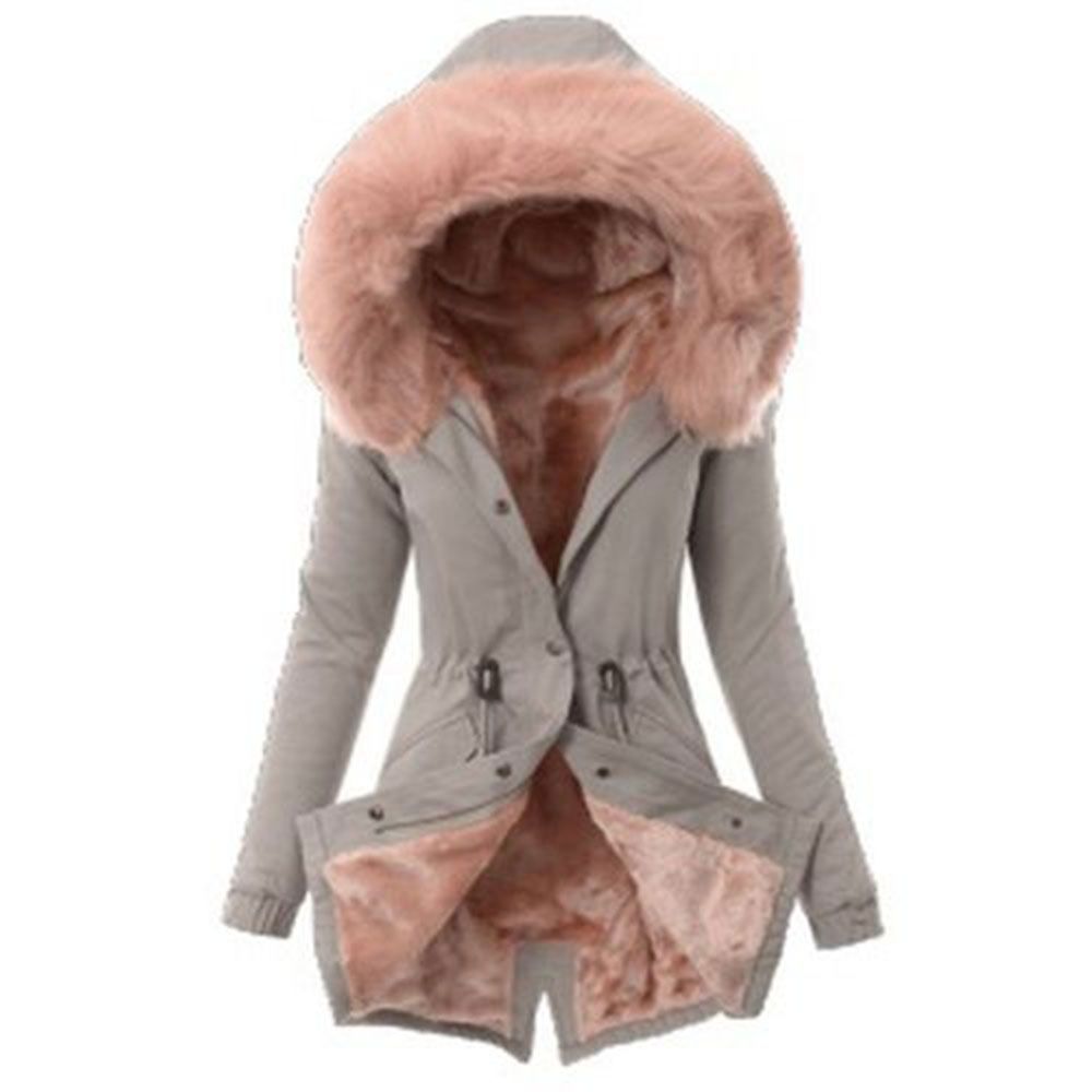 Solid Hooded Outwear Warm Coat Long Thicker Cotton Parka Slim Jacket Women Solid Hooded Outwear Warm Coat Long Thicker Cotton Parka Slim Jacket Women