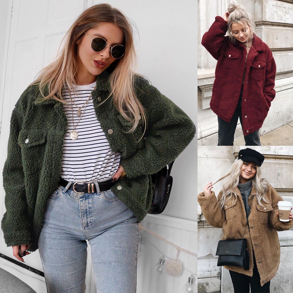 Compre Abrigo De Oversized Teddy Bear Para Damas De EE. UU., Chaqueta De  Botones De Piel De Imitación De Invierno A 23,99 € Del Dong1242 |  Es.Dhgate.Com