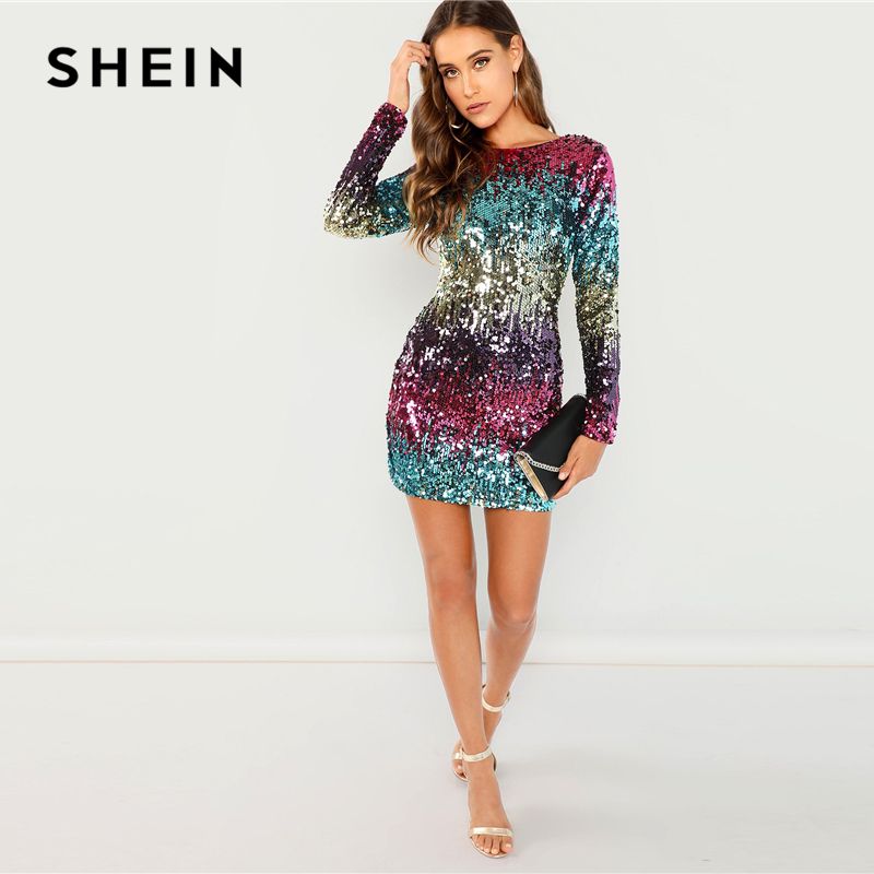 robe paillette shein