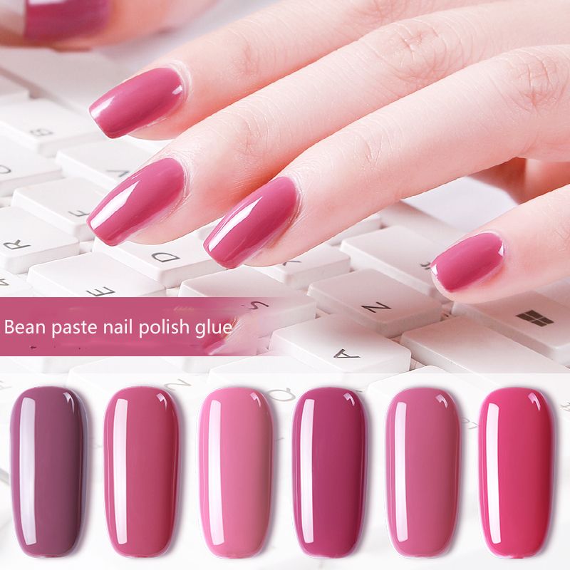 Bean Paste Color Nail Glue The New Red Nails Gel Uv Red Bean Paste Fash Nail Glue Phototherapy A Full Set Bio Sculpture Gel Nails Gelous Advanced Nail Gel Coat From Caiyecao