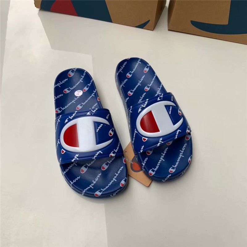 champion flip flops blue