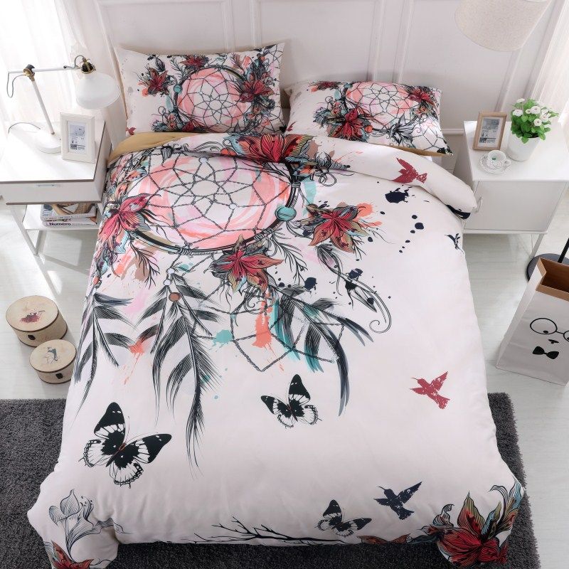 Dream Catcher Bedding Set King Size Bohemian Print Duvet Cover Set